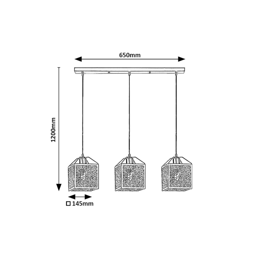 Rabalux - Κρεμαστό φωτιστικό οροφής 3xE27/40W/230V μαύρο