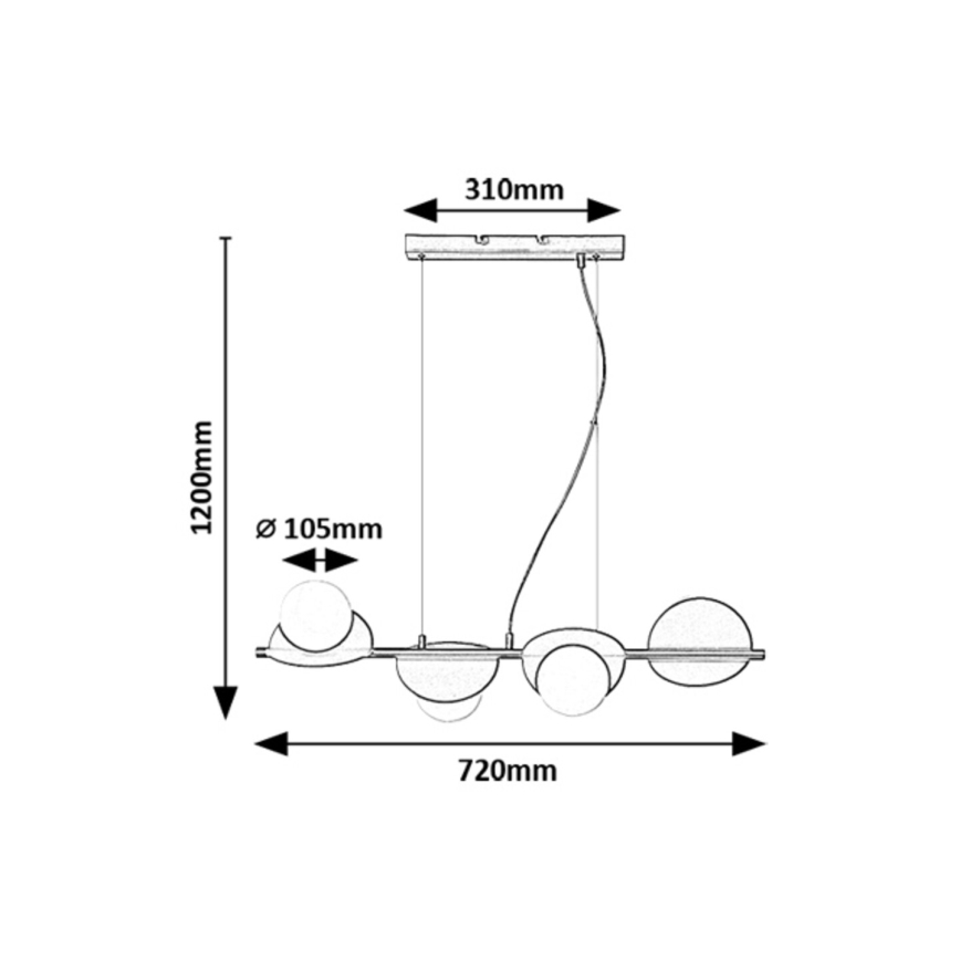 Rabalux - Κρεμαστό φωτιστικό οροφής 4xG9/5W/230V