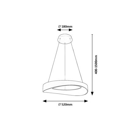 Rabalux -  Κρεμαστό φωτιστικό οροφής LED LED/56W/230V 3000K ασημί