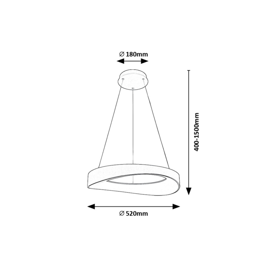 Rabalux -  Κρεμαστό φωτιστικό οροφής LED LED/56W/230V 3000K ασημί