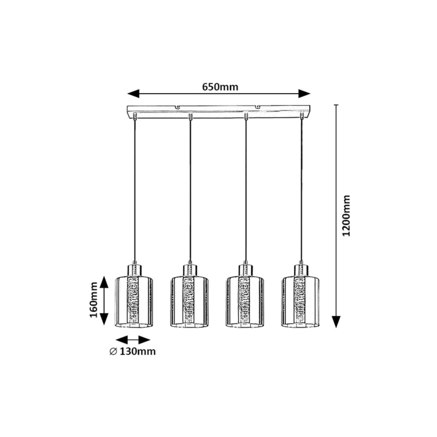 Rabalux - Κρεμαστό φωτιστικό οροφής 4xE27/40W/230V