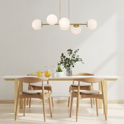 Rabalux - Κρεμαστό φωτιστικό οροφής 6xE27/35W/230V χρυσαφί