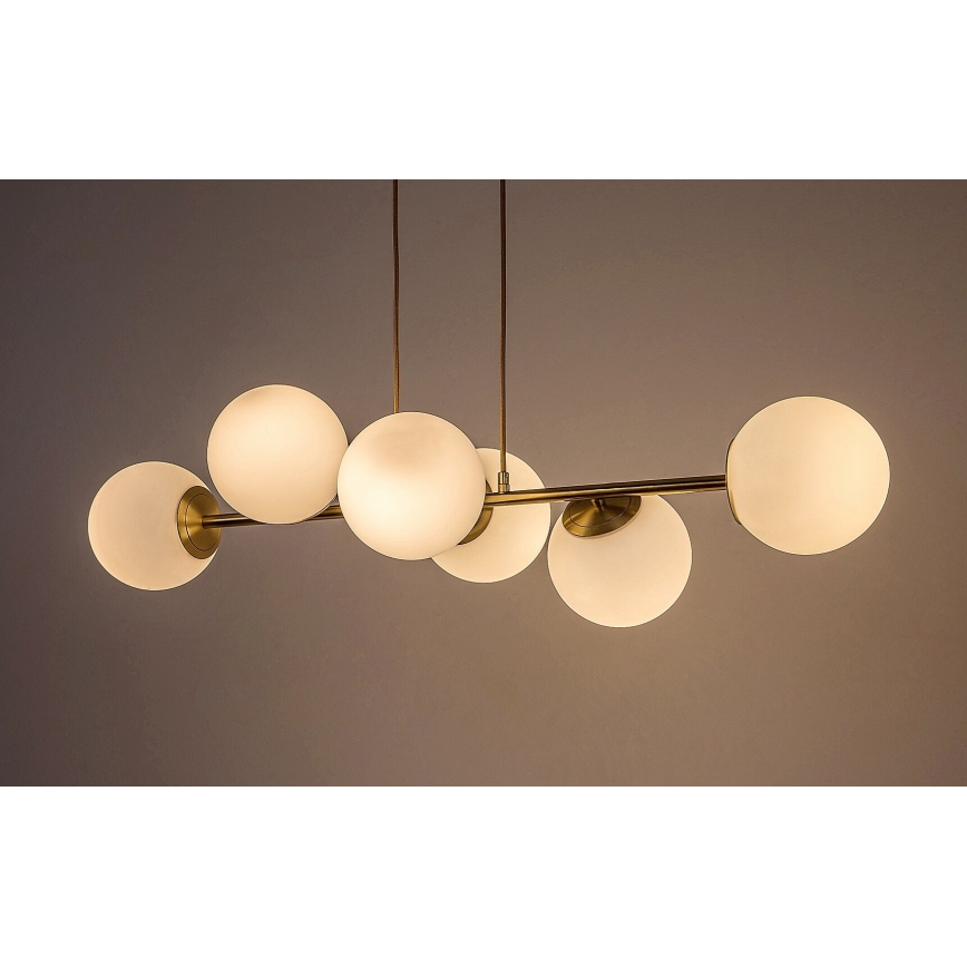 Rabalux - Κρεμαστό φωτιστικό οροφής 6xE27/35W/230V χρυσαφί