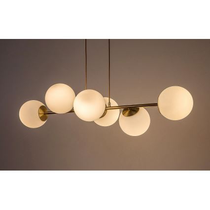 Rabalux - Κρεμαστό φωτιστικό οροφής 6xE27/35W/230V χρυσαφί