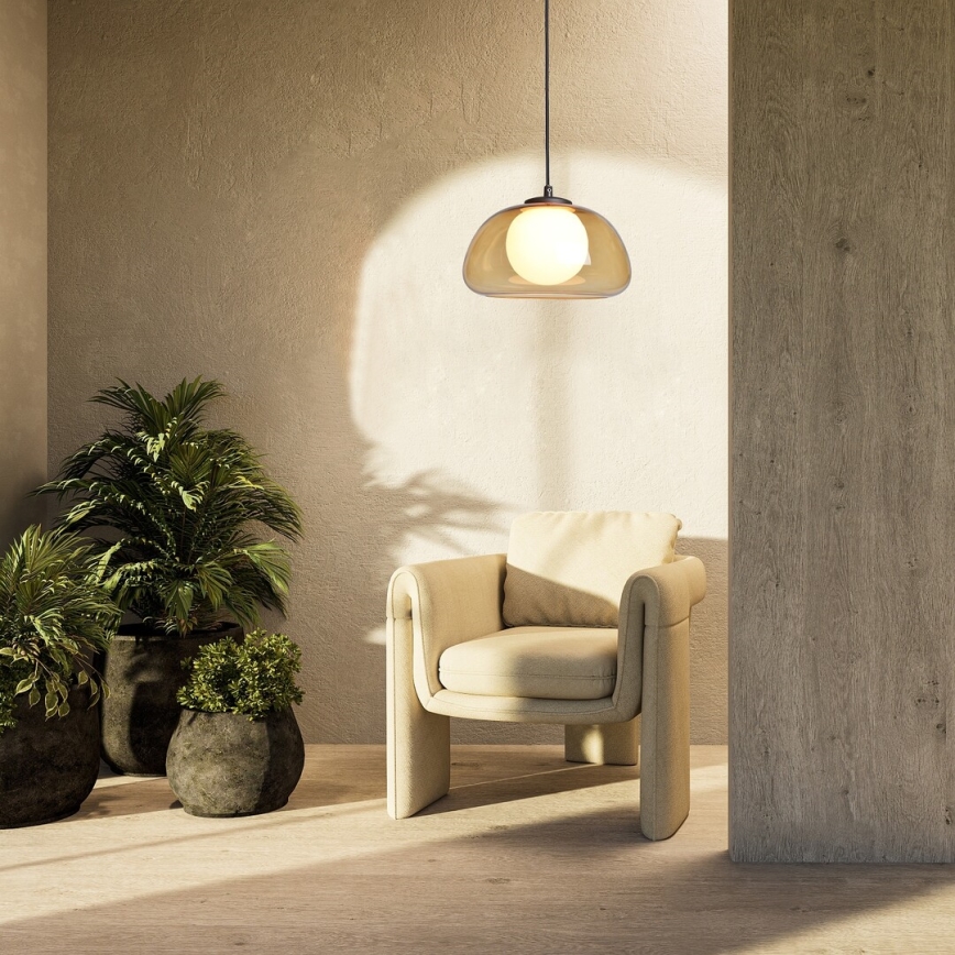 Rabalux - Κρεμαστό φωτιστικό οροφής 1xG9/5W/230V καφέ/φιμέ