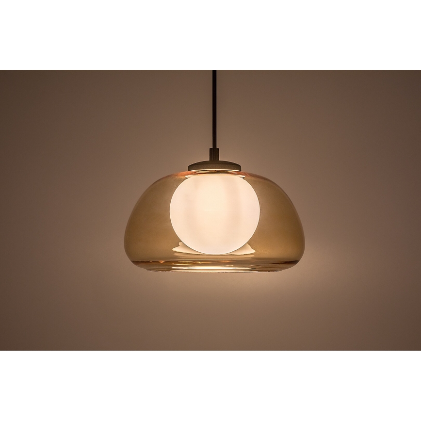 Rabalux - Κρεμαστό φωτιστικό οροφής 1xG9/5W/230V καφέ/φιμέ