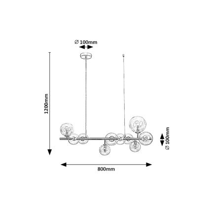 Rabalux - Κρεμαστό φωτιστικό οροφής 10xG9/28W/230V