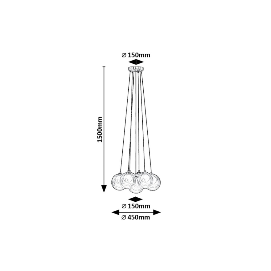 Rabalux - Κρεμαστό φωτιστικό οροφής 7xG9/25W/230V
