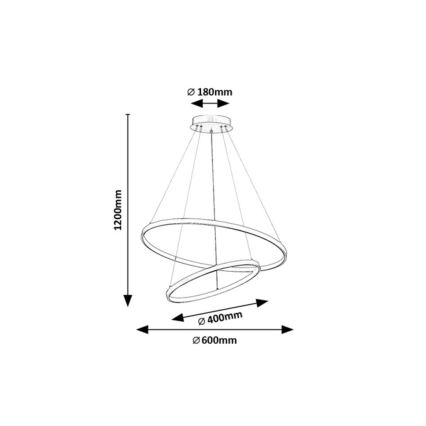 Rabalux - Ρυθμιζόμενο κρεμαστό φωτιστικό σε καλώδιο LED/75W/230V 3000-6500K + τηλεχειριστήριο