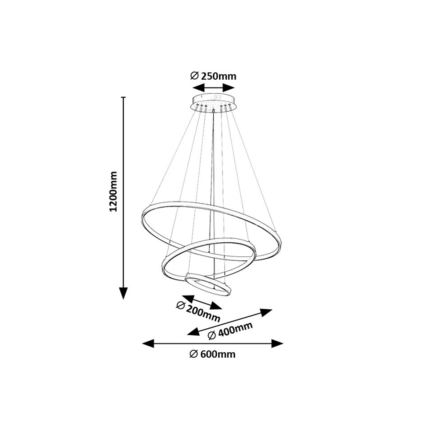 Rabalux - Ρυθμιζόμενο κρεμαστό φωτιστικό με καλώδιο LED/90W/230V 3000-6500K + τηλεχειριστήριο
