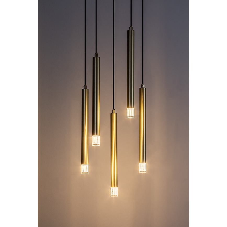 Rabalux - Κρεμαστό φωτιστικό οροφής 5xG9/5W/230V χρυσό