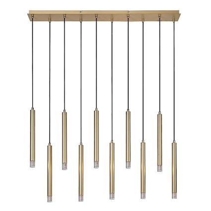 Rabalux - Κρεμαστό φωτιστικό οροφής 10xG9/5W/230V χρυσό