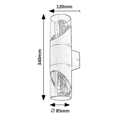 Rabalux - Εξωτερικό επιτοίχιο φωτιστικό 2xE27/28W/230V IP54
