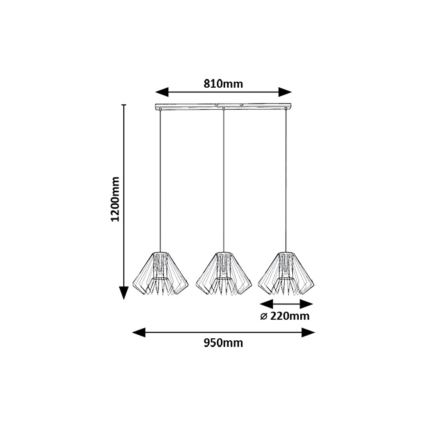 Rabalux - Κρεμαστό φωτιστικό οροφής 3xE27/40W/230V
