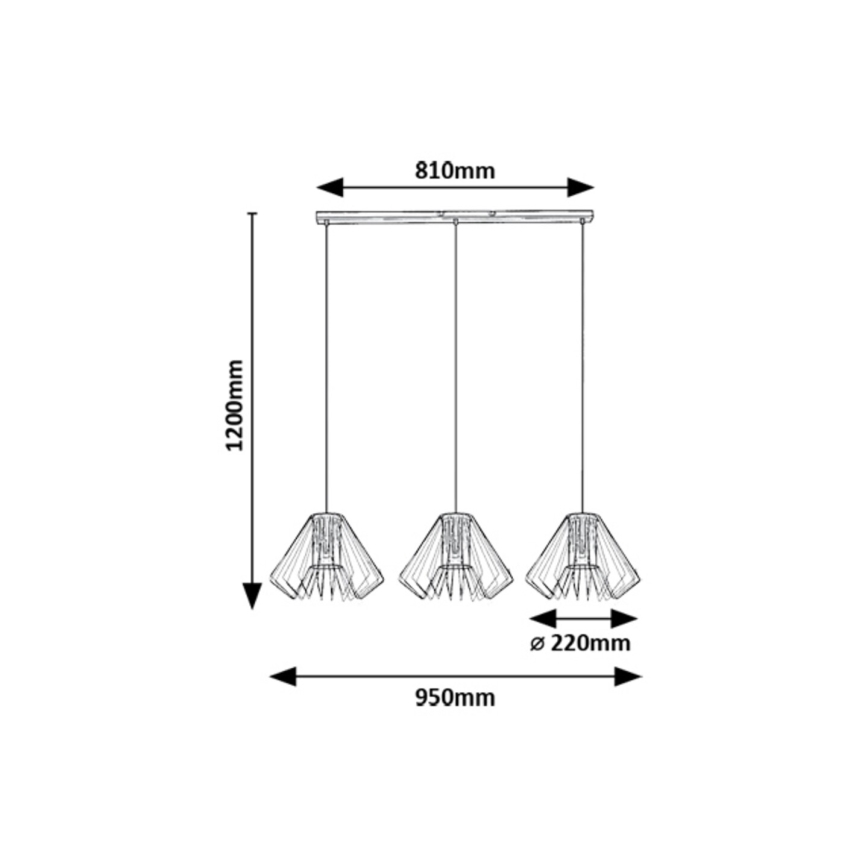 Rabalux - Κρεμαστό φωτιστικό οροφής 3xE27/40W/230V