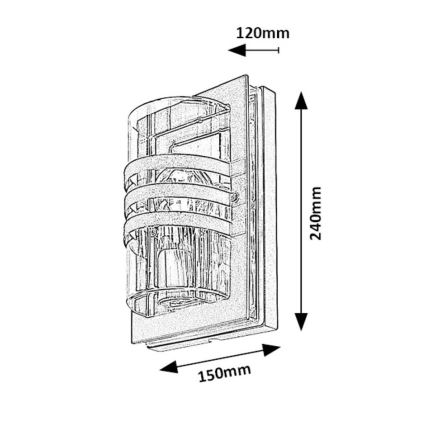 Rabalux - Εξωτερικό επιτοίχιο φωτιστικό 1xE27/40W/230V IP44