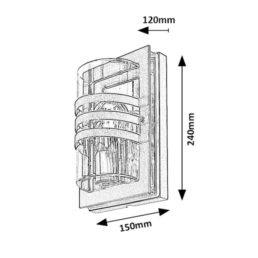 Rabalux - Εξωτερικό επιτοίχιο φωτιστικό 1xE27/40W/230V IP44