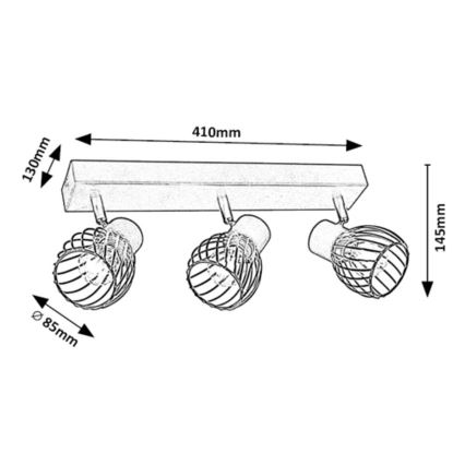 Rabalux - Φωτιστικό σποτ 3xE14/10W/230V