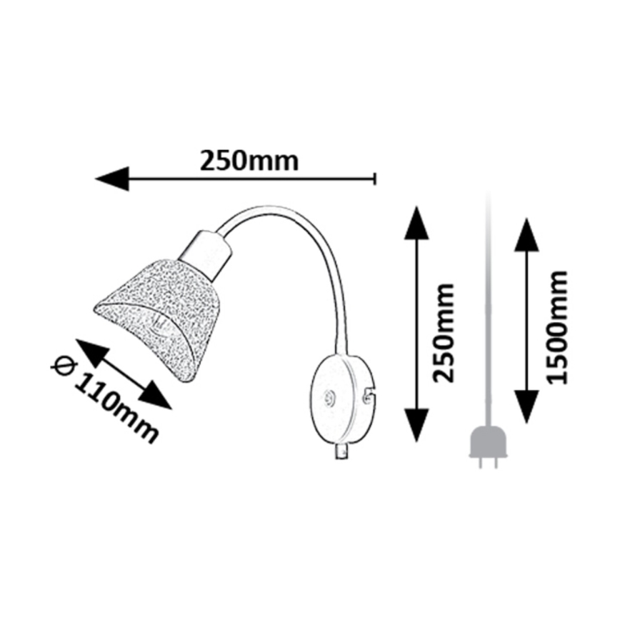 Rabalux - Σποτ τοίχου 1xE14/10W/230V