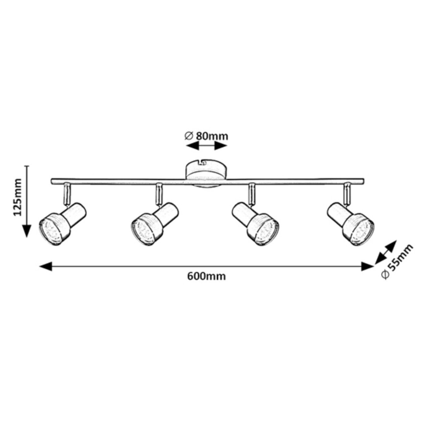 Rabalux - Οροφιαίο φωτιστικό με 4 spot GU10/50W/230V