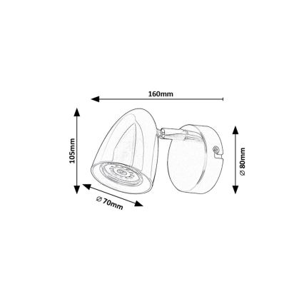 Rabalux - Προβολέας τοίχου 1xGU10/5W/230V μαύρο