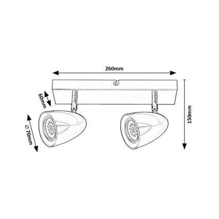 Rabalux - Φωτιστικό σποτ 2xGU10/5W/230V μαύρο
