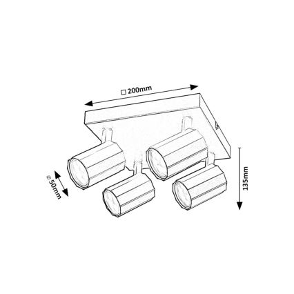 Rabalux - Φωτιστικό σποτ 4xGU10/5W/230V