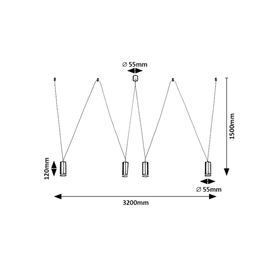 Rabalux - Κρεμαστό φωτιστικό οροφής 4xGU10/5W/230V spider