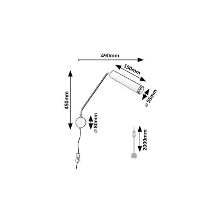 Rabalux - Λάμπα τοίχου 1xGU10/35W/230V