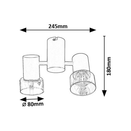 Rabalux - Φωτιστικό σποτ 2xE14/15W/230V