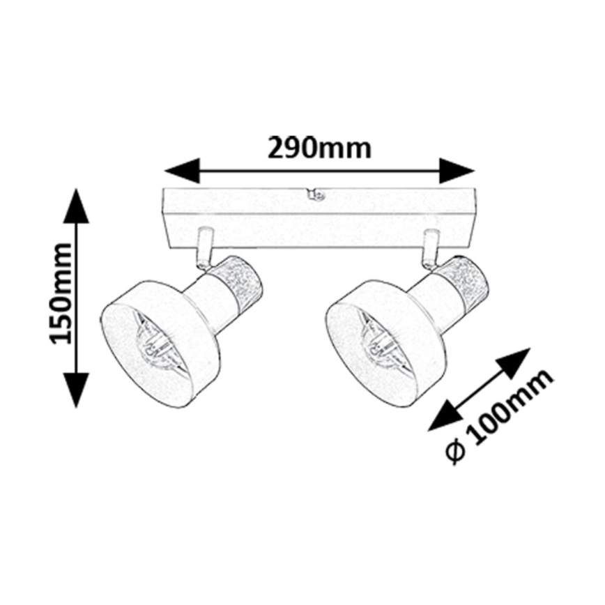 Rabalux - Φωτιστικό σποτ 2xE14/15W/230V