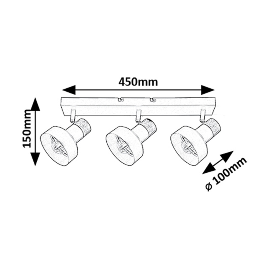 Rabalux - Φωτιστικό σποτ 3xE14/15W/230V