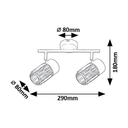 Rabalux - Φωτιστικό σποτ 2xE14/15W/230V