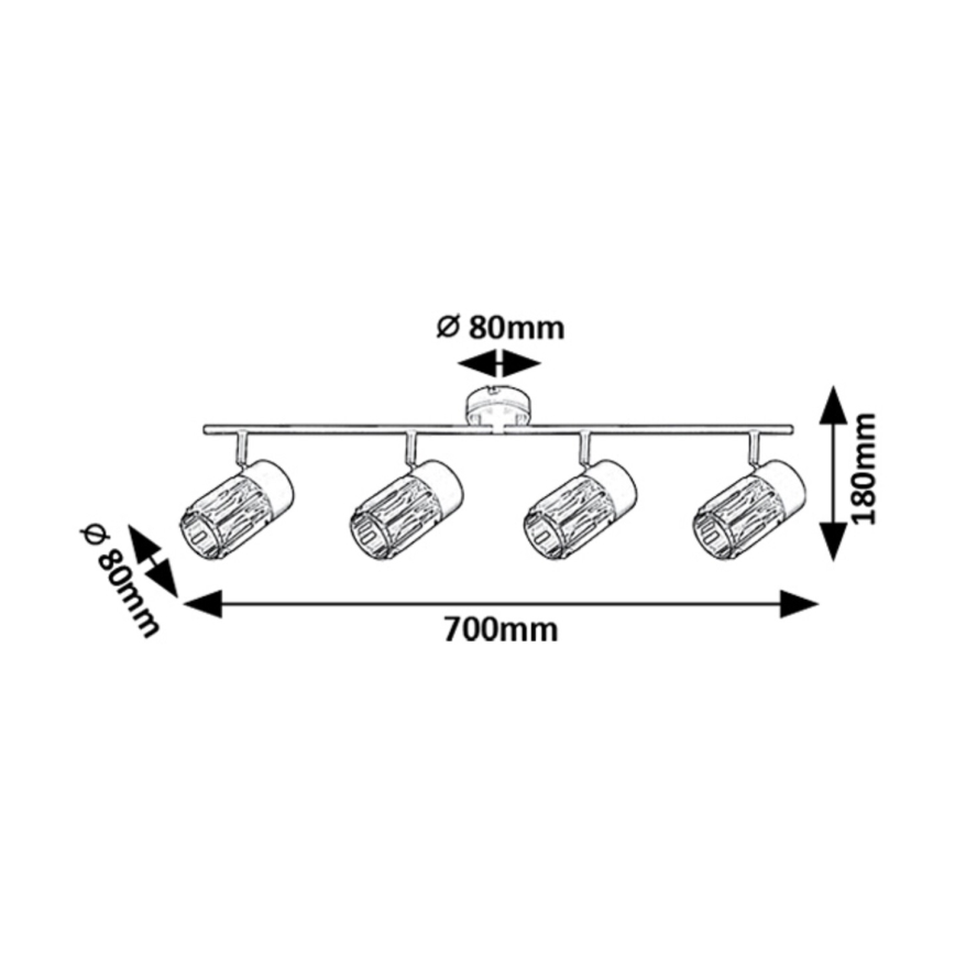 Rabalux - Φωτιστικό σποτ 4xE14/15W/230V