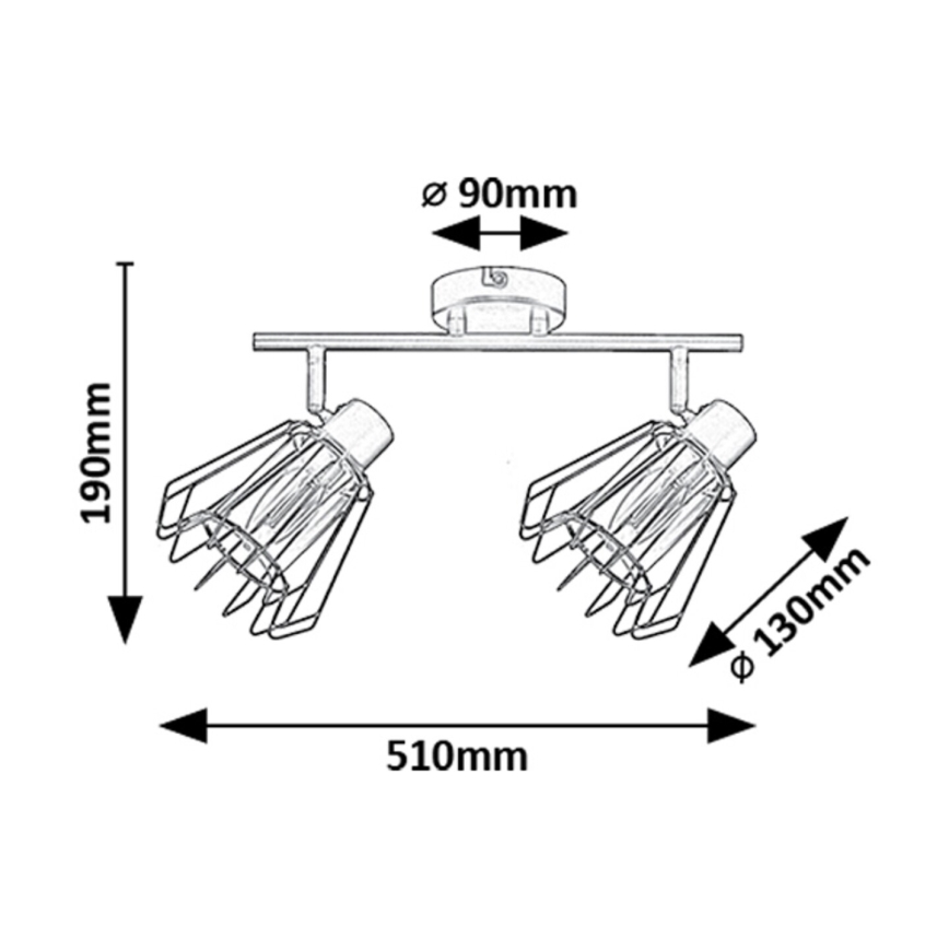 Rabalux - Φωτιστικό σποτ 2xE14/40W/230V