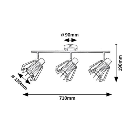 Rabalux - Φωτιστικό σποτ 3xE14/40W/230V