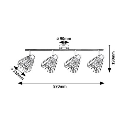 Rabalux - Φωτιστικό σποτ 4xE14/40W/230V