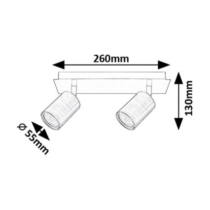 Rabalux - Φωτιστικό σποτ 2xGU10/15W/230V