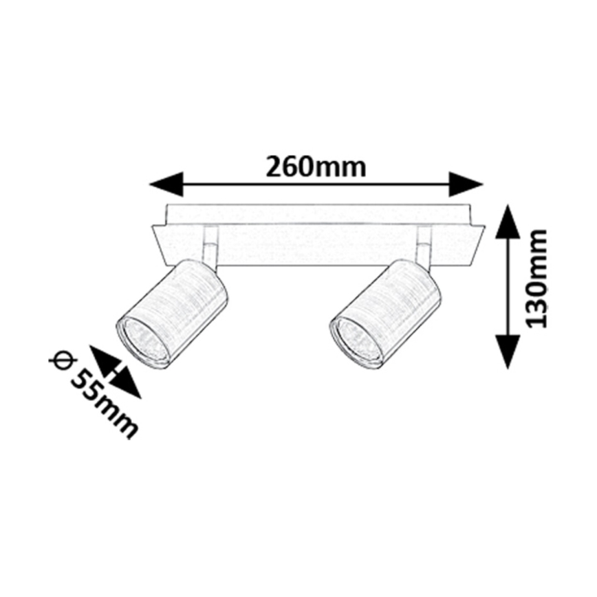 Rabalux - Φωτιστικό σποτ 2xGU10/15W/230V