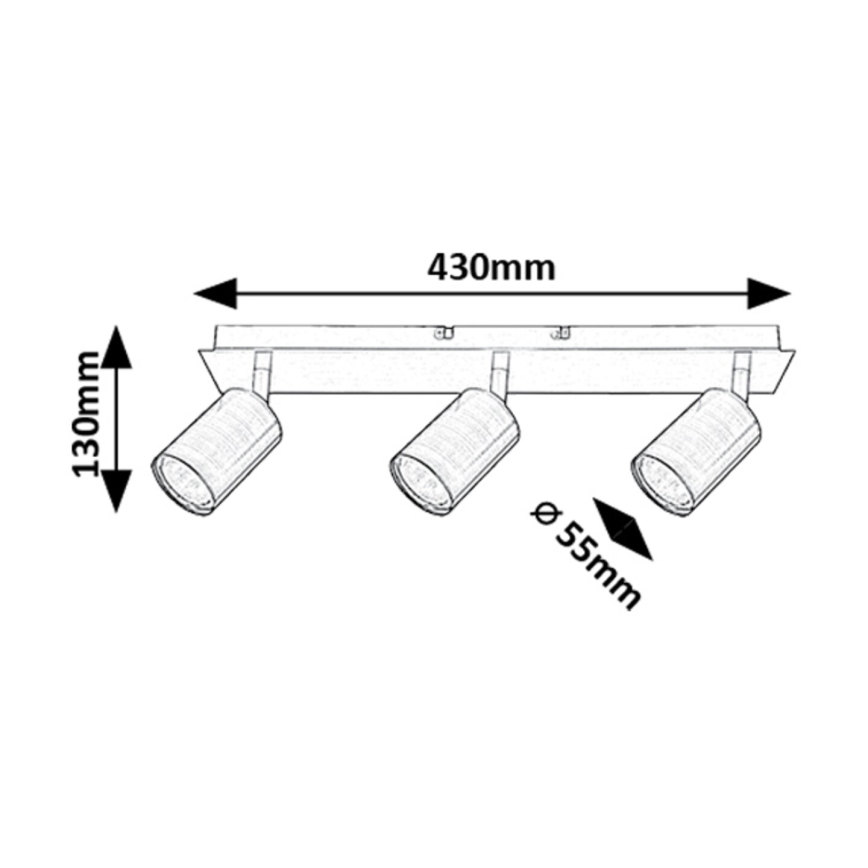 Rabalux - Φωτιστικό σποτ 3xGU10/15W/230V