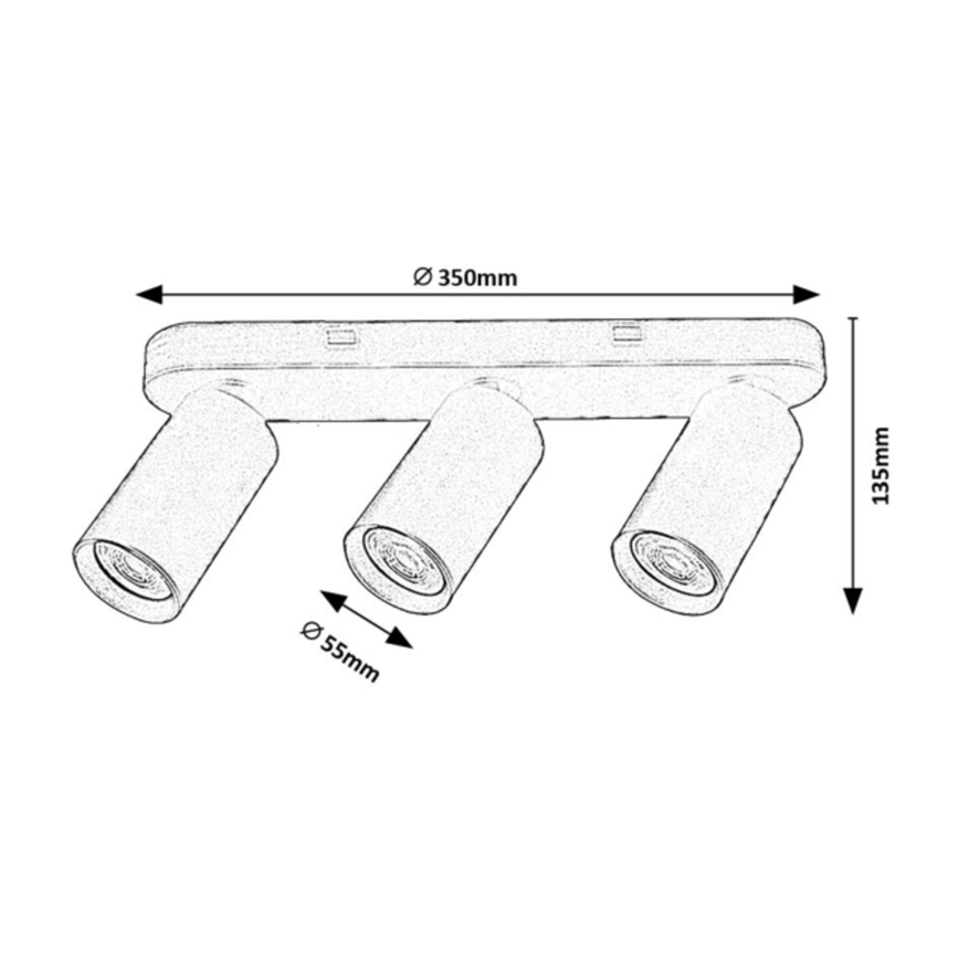 Rabalux - Φωτιστικό σποτ 3xGU10/7W/230V μαύρο