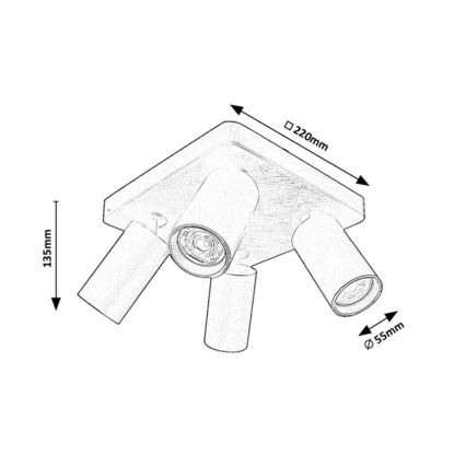 Rabalux - Φωτιστικό σποτ 4xGU10/7W/230V μαύρο
