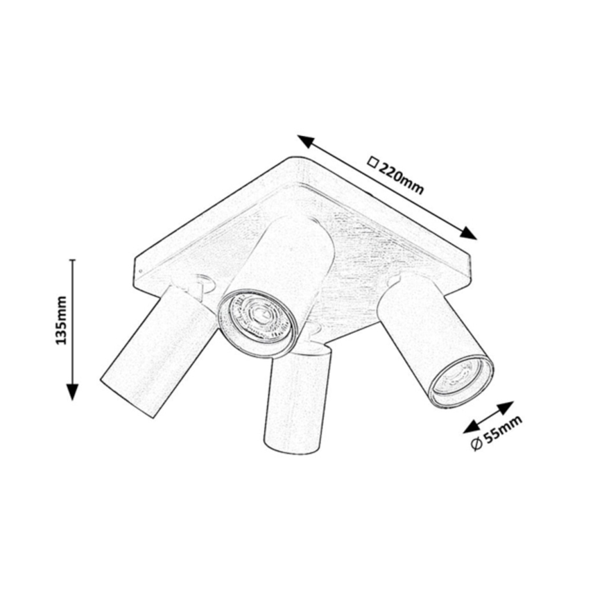 Rabalux - Σποτ φωτιστικό 4xGU10/7W/230V λευκό
