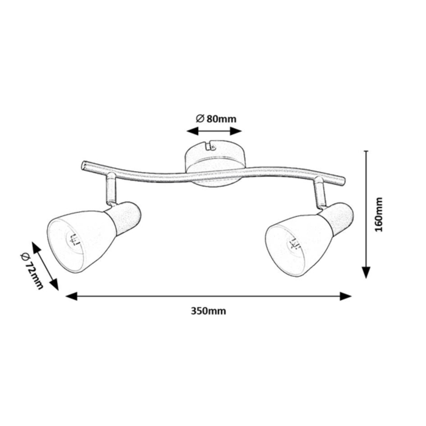 Rabalux - Σποτ φωτιστικό 2xE14/40W/230V