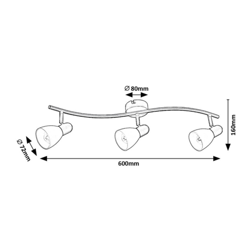 Rabalux - Φωτιστικό σποτ 3xE14/40W/230V