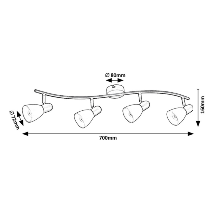 Rabalux - Φωτιστικό σποτ 4xE14/40W/230V