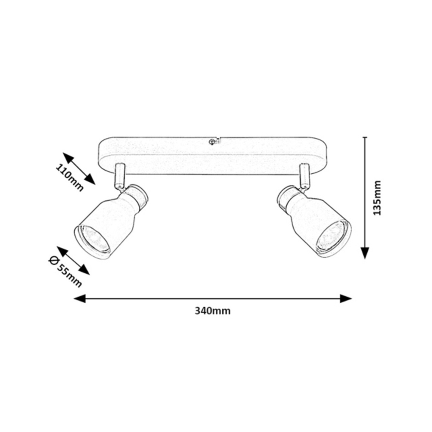 Rabalux - Φωτιστικό σποτ 2xGU10/15W/230V