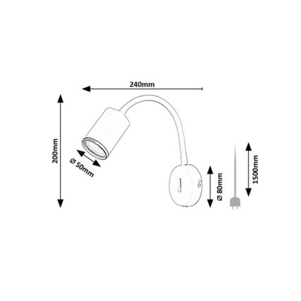 Rabalux - Επιτοίχιο σποτ 1xGU10/15W/230V μαύρο