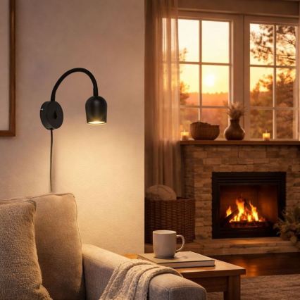 Rabalux - Επιτοίχιο φωτιστικό σποτ 1xGU10/15W/230V μαύρο