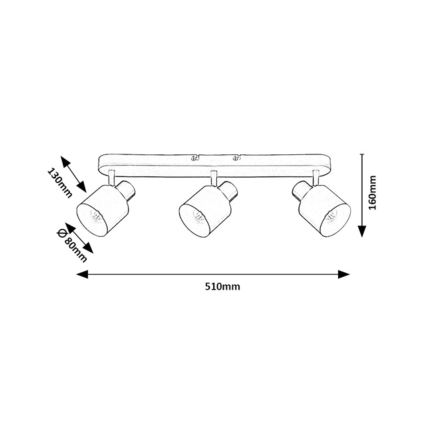 Rabalux - Σποτ φωτιστικό 3xE14/10W/230V μπεζ